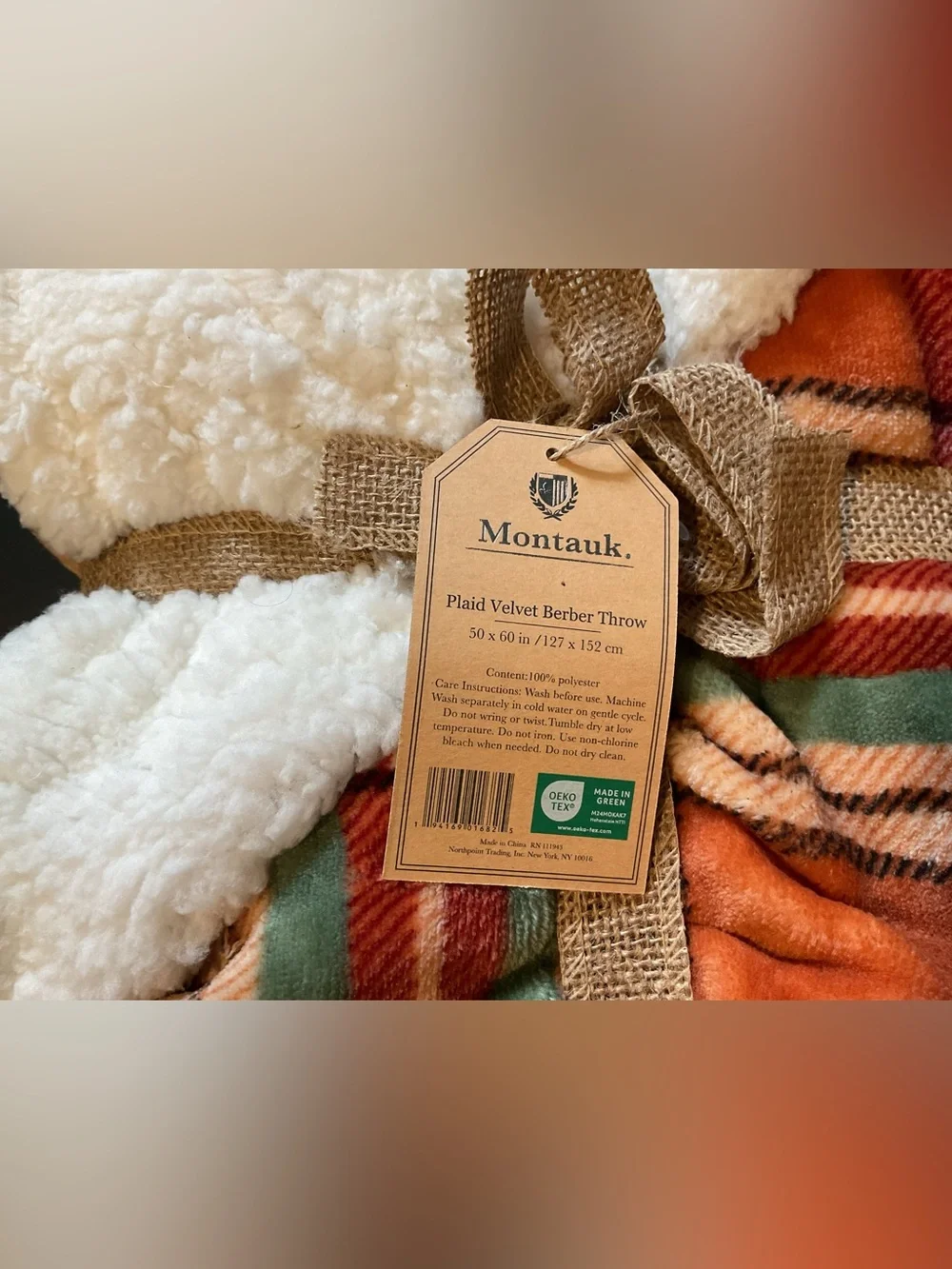 Autumn Plaid Berber Throw Blanket - NWT